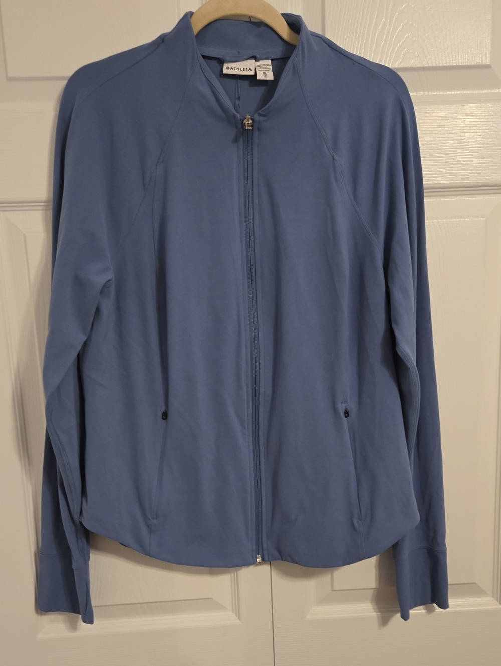 Athleta Light Blue Full-Zip Bomber Jacket